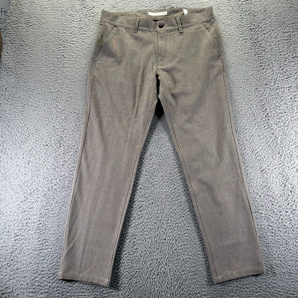 Denim & Flower Ricky Singh Pant Mens‎ 36x29 Brown Polyester Golf Performance